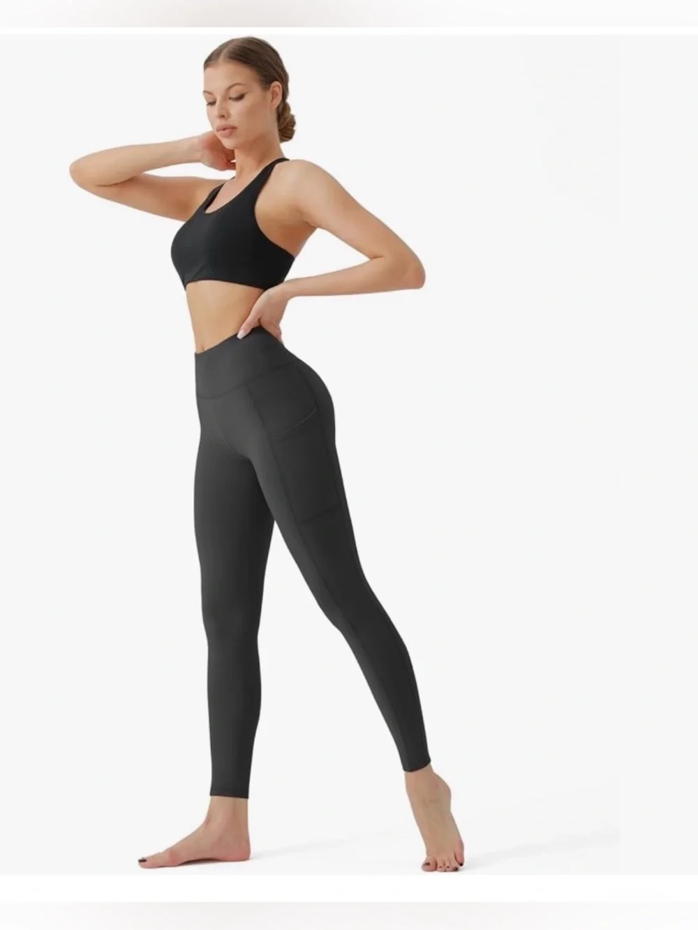 High-Waist Pocket Leggings for Women - Black (3 Pack) - Picture 2 of 3